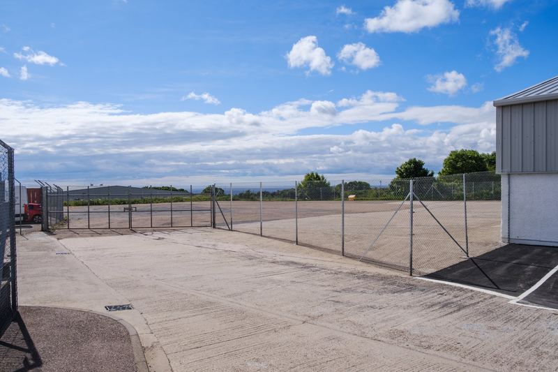 Secure hardstanding yard beside the unit